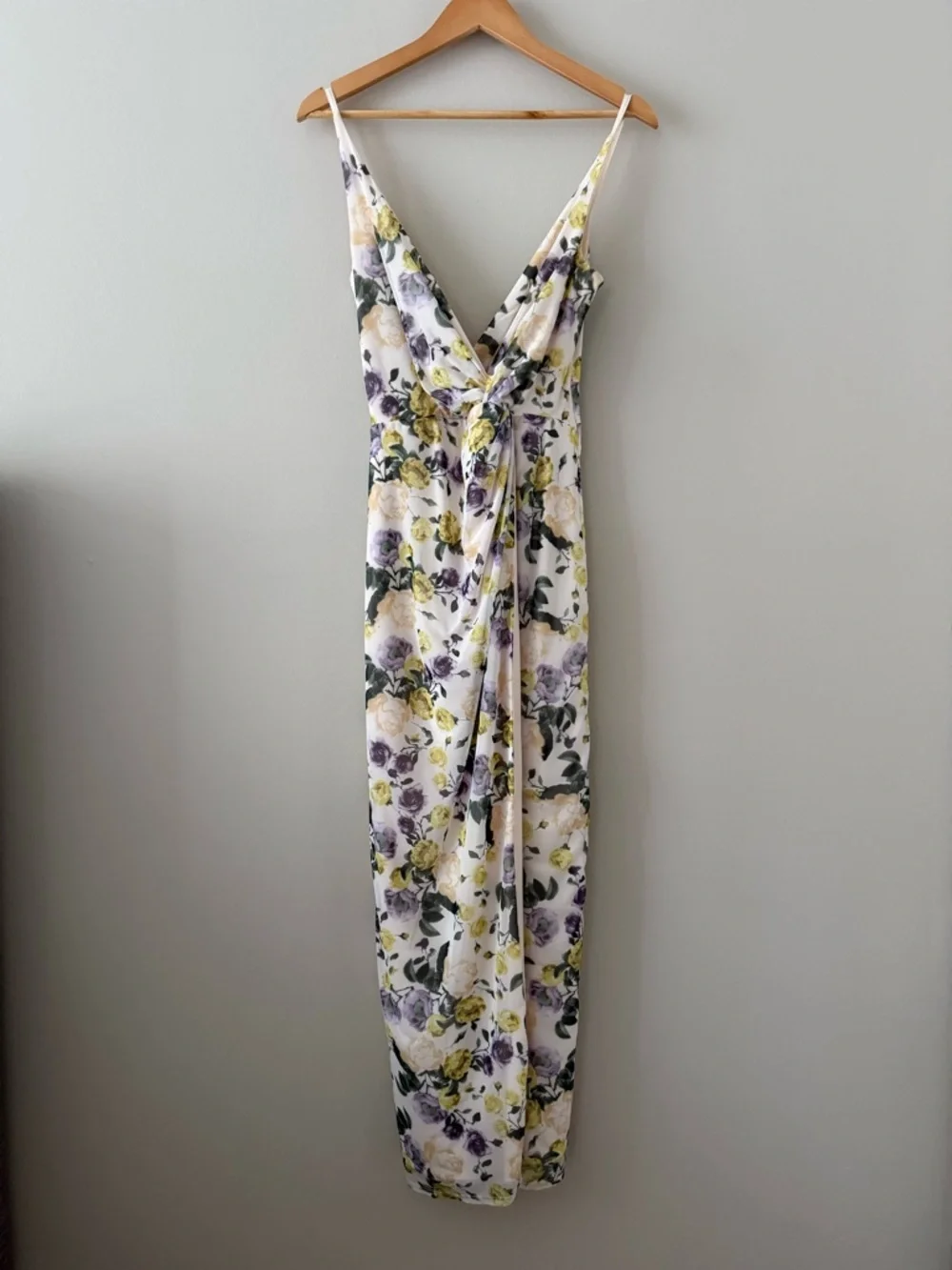 Abercrombie - Mesh Twist Wrap Maxi Dress - Cream Floral